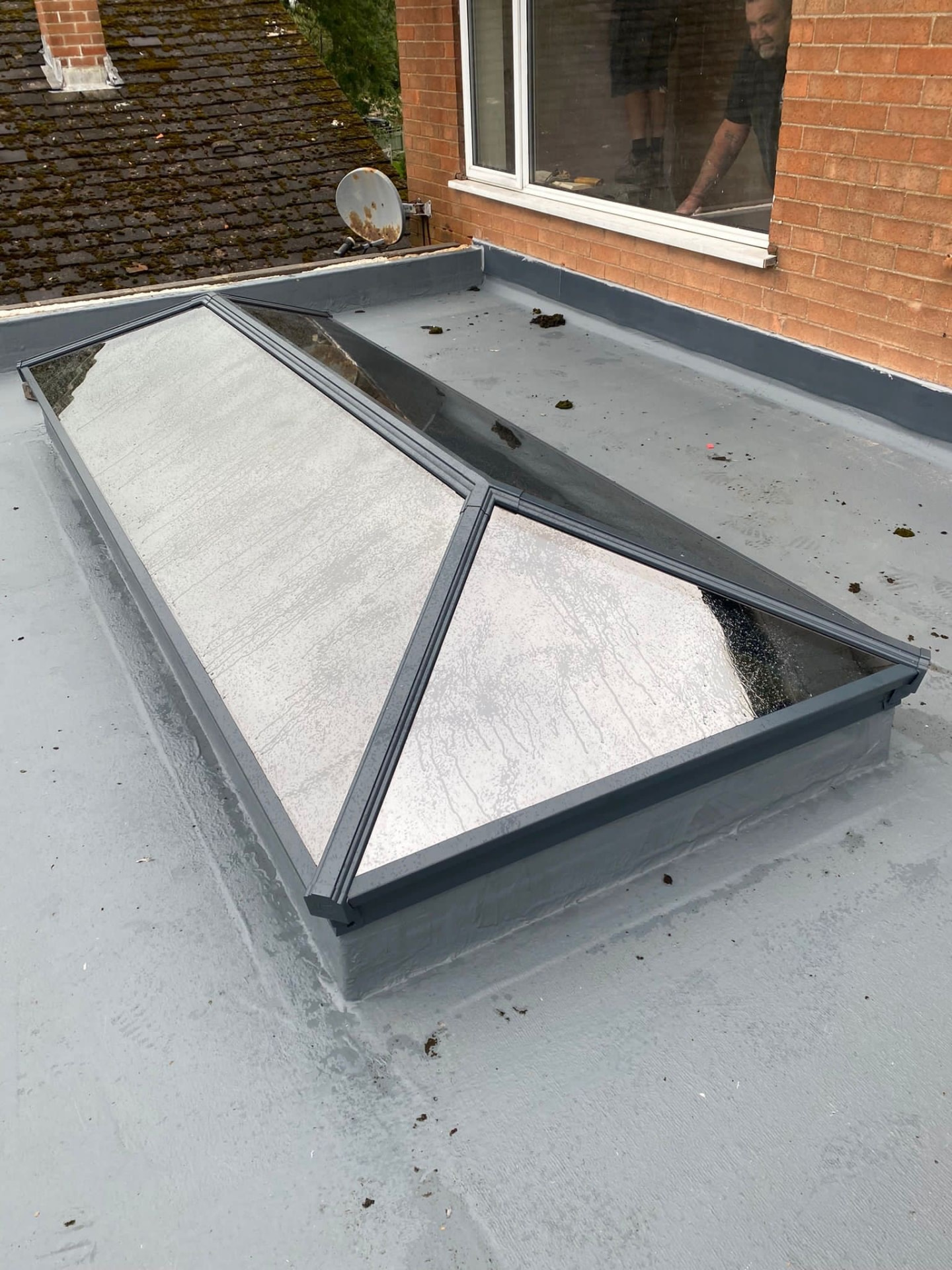 Korniche roof lantern above a kitchen, installed by WGS Glazing
